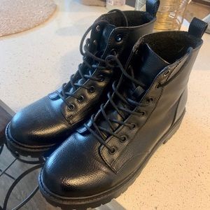 Black combat boots